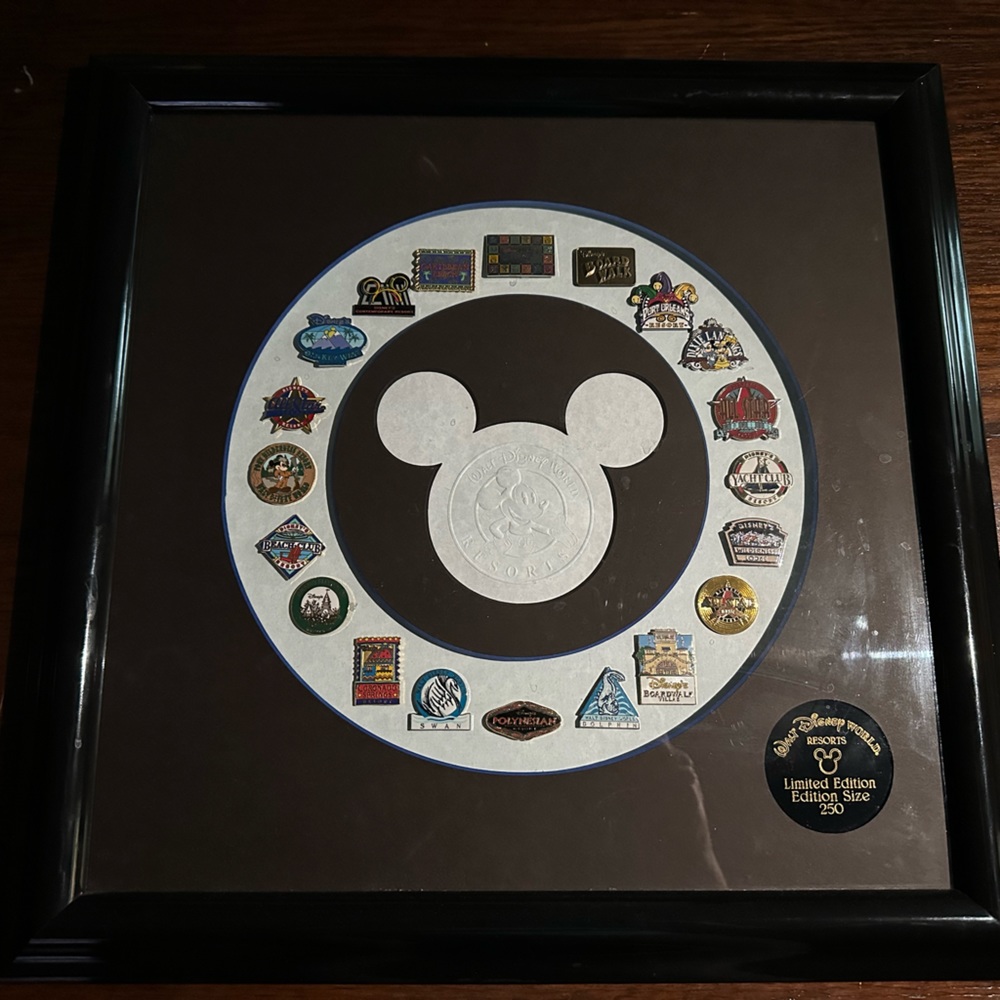 Walt Disney World Limited Edition “20” Resort Pins With Frame - Size 250